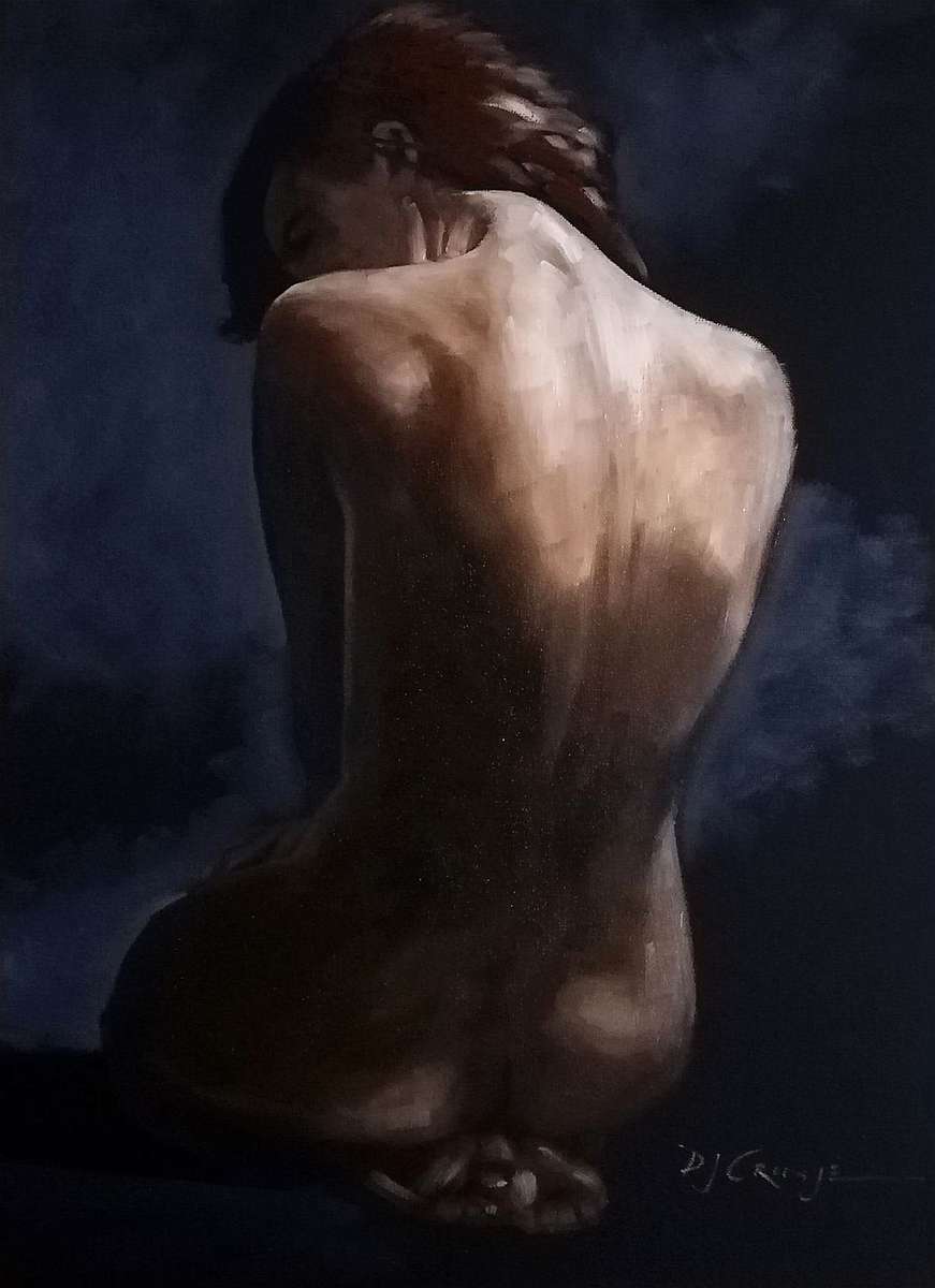 Nude 43, oil painting by Danie Cronje, stretched canvas, ready to hang