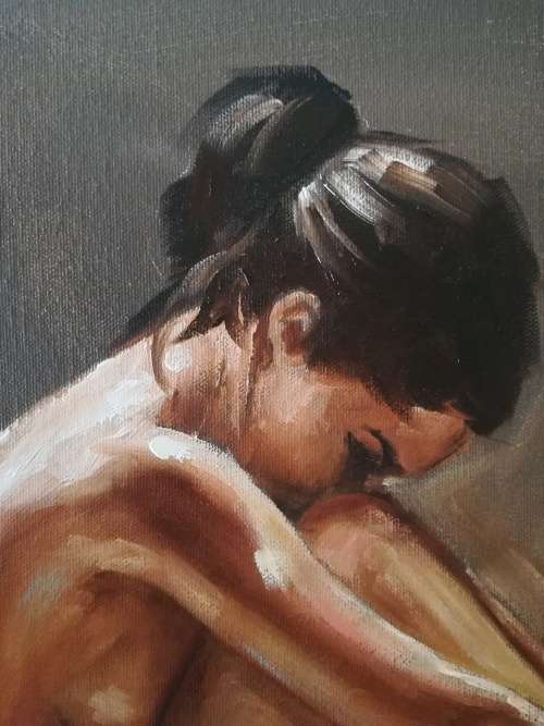 Nude Twins, oil paintings by Danie Cronje, stretched canvas, ready to hang. Buy one, get one free!