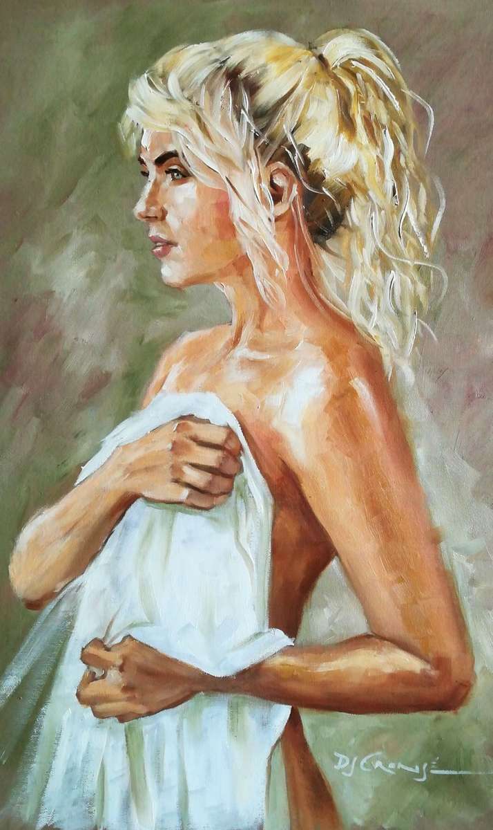 Nude56, oil painting by Danie Cronje, unframed