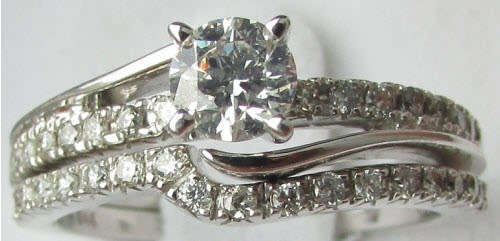 TOP QUALITY [R44258]** DIAMOND [1.00ct] RING + BAND [H / SI1] DEAL [WHITE GOLD] -BUY SAFE