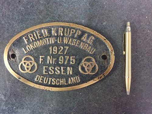 South African Railways Cab Plate with Manufacturers Plate