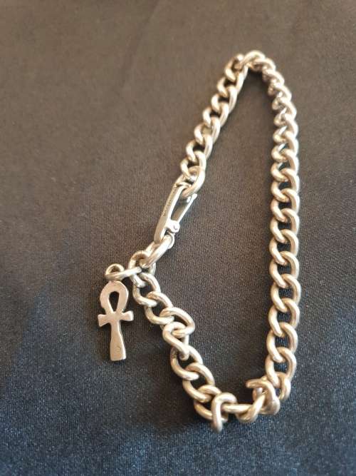 Sterling silver vintage  bracelet hallmarked with ANKH cross