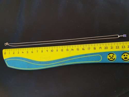 9ct white gold delicate necklace with Tanzanite and genuine diamond pendant