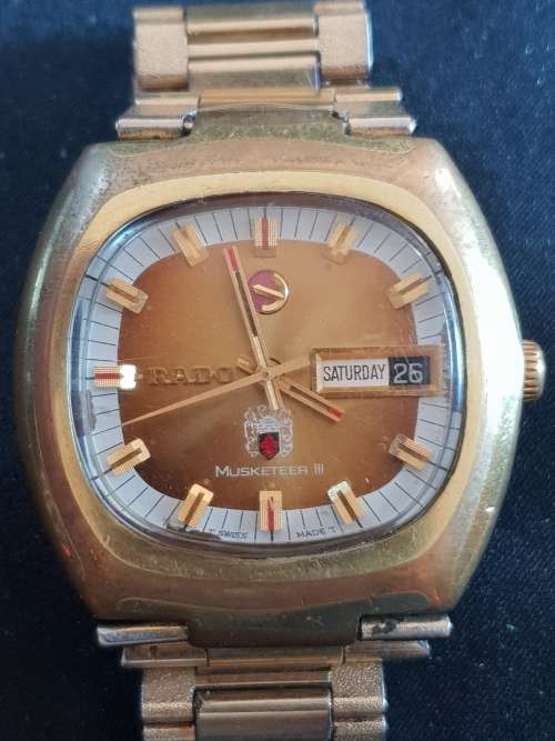 Vintage collectable Rado Musketier 3 Automatic watch with day date from 1970's