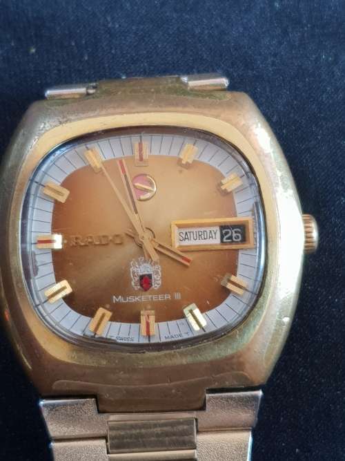 Vintage collectable Rado Musketier 3 Automatic watch with day date from 1970's