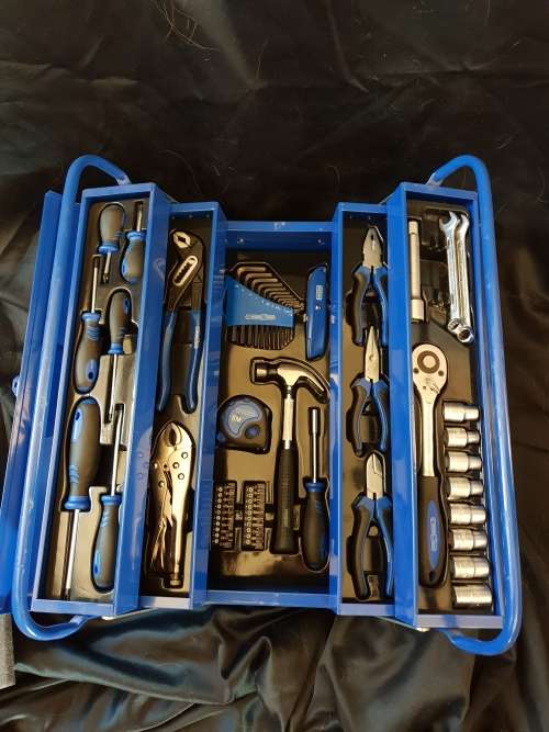 Complete Worksman toolbox with tools inside