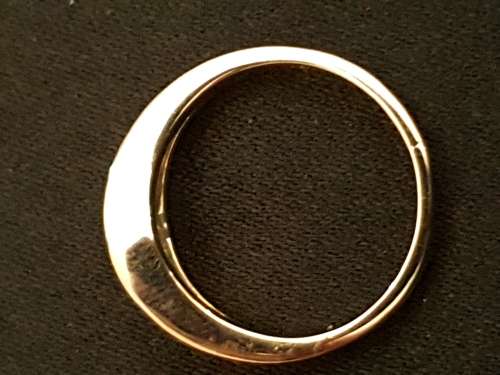 Genuine 18ct gold 2 tone Tube Dress Ring with real 1/4 carat Diamond