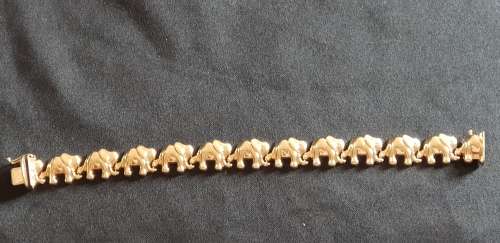 AMAZING!!! Elephant genuine 14ct gold bracelet