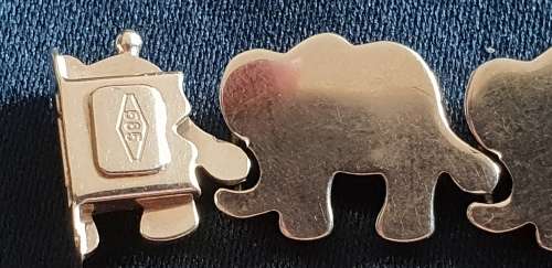 AMAZING!!! Elephant genuine 14ct gold bracelet