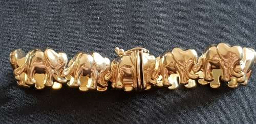 AMAZING!!! Elephant genuine 14ct gold bracelet