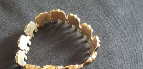 AMAZING!!! Elephant genuine 14ct gold bracelet