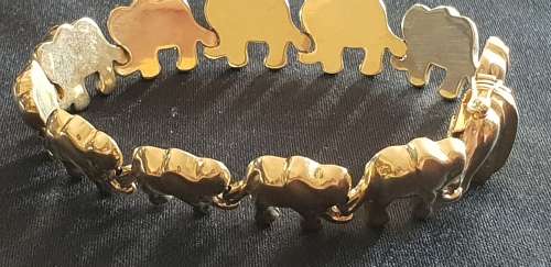 AMAZING!!! Elephant genuine 14ct gold bracelet