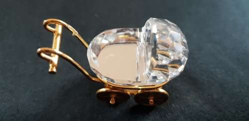 Swarovski crystal baby pram ornament