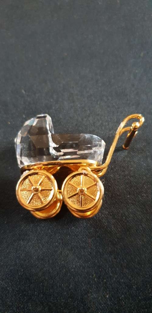 Swarovski crystal baby pram ornament