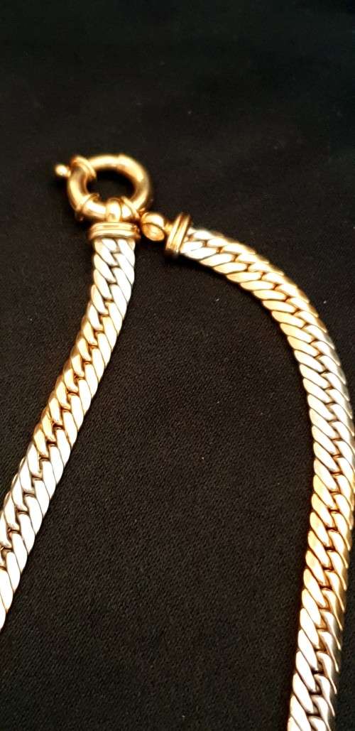 9ct Genuine Yellow & White gold Necklace & Bracelet SET (2 tone)