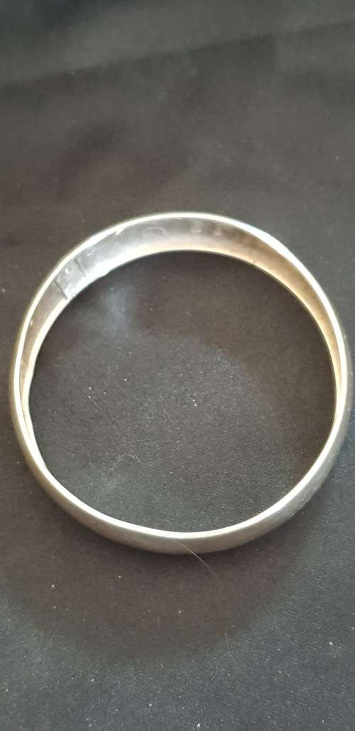 Solid Sterling silver bangle wide