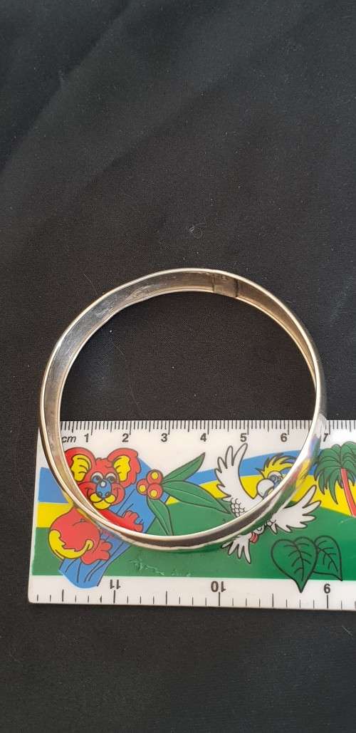 Solid Sterling silver bangle wide