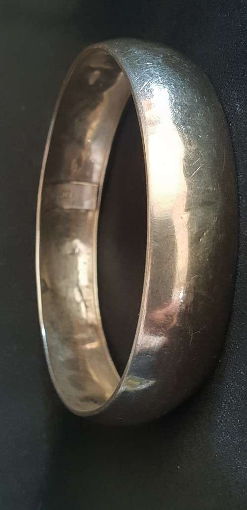Solid Sterling silver bangle wide