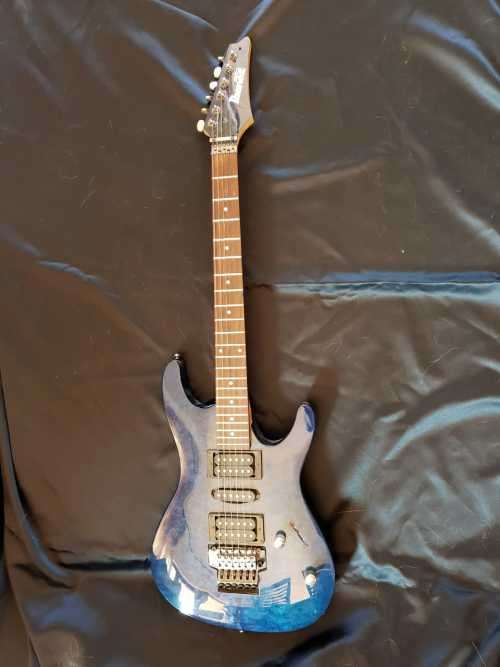 Ibanez Gio blue fancy electric guitar
