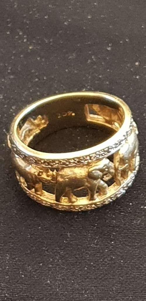 The big 5 Animal safari designer ring set in 14ct gold with 26x diamonds