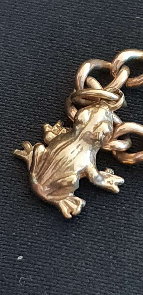 9ct gold charm bracelet with 5 charms attached