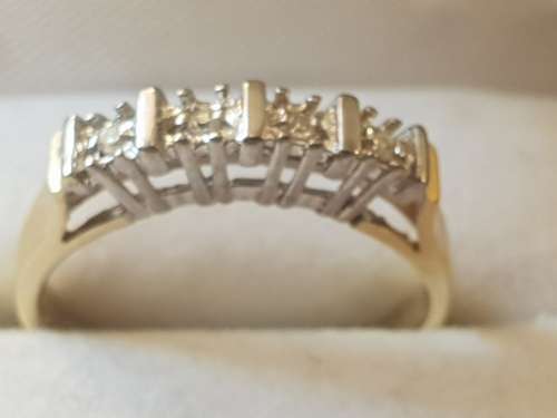 4 diamond 9ct yellow and white gold Eternity ring