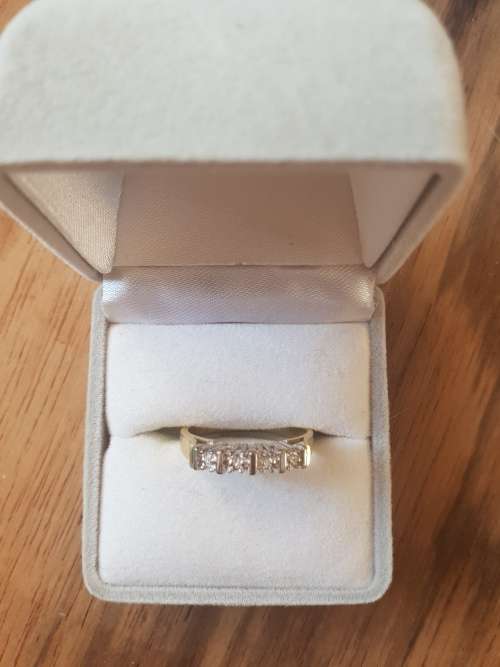 4 diamond 9ct yellow and white gold Eternity ring