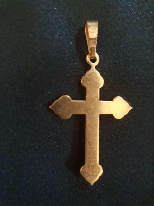 gold plated on silver crucifix pendant