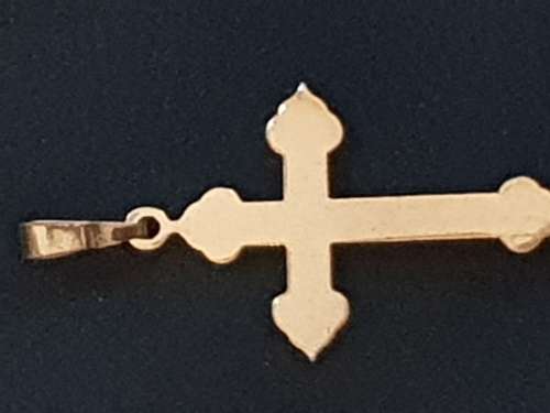 gold plated on silver crucifix pendant