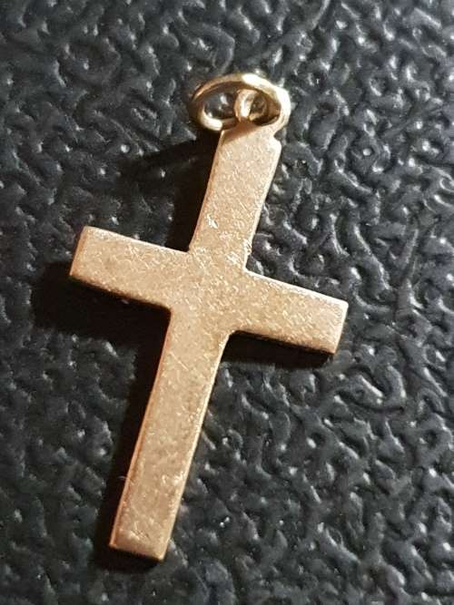 Genuine 9ct gold small cross pendant