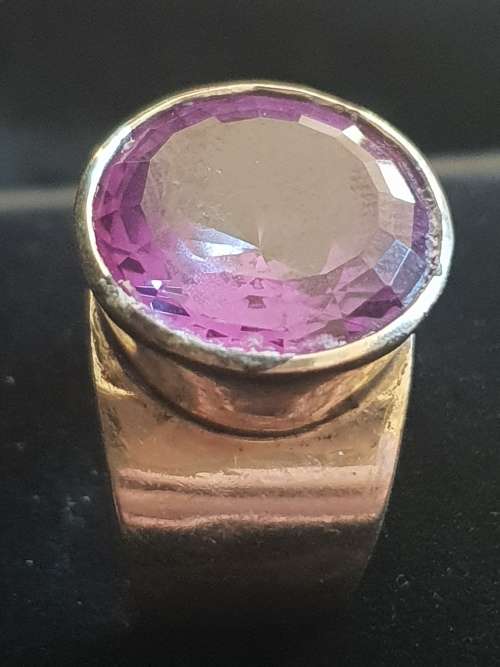 Large Silver and Amethyst Ring