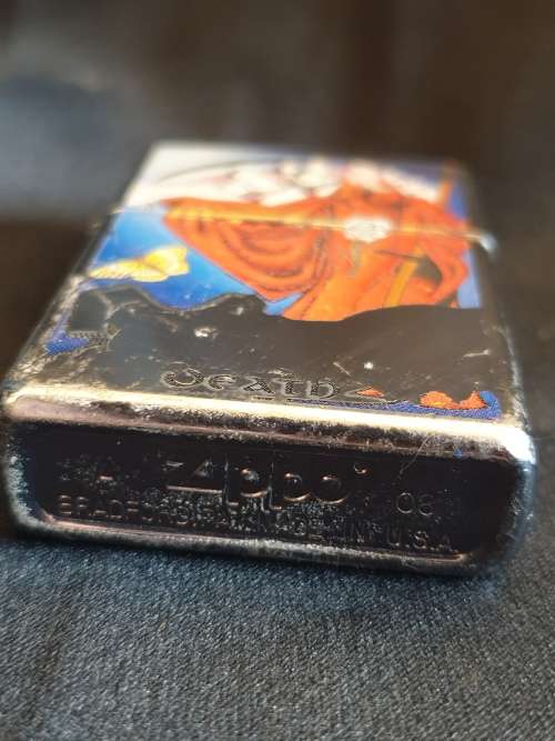 Zippo Lighter Collectable discontinued Brush Chrome Regular Tarot death card 24328-damaged
