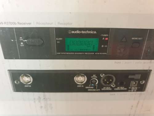 Audio Technica 3000 series cordless handheld microphone and receiver in box