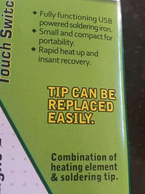 Professional USB soldering iron with replaceable tip