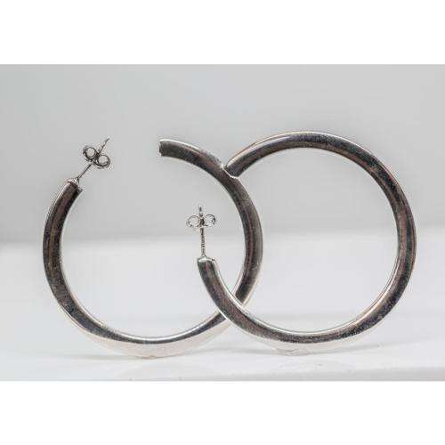 Stunning Large hooped Stlver earrings