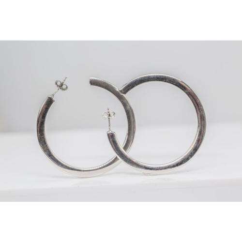 Stunning Large hooped Stlver earrings
