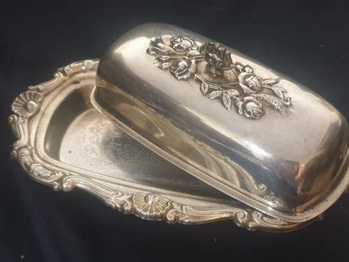 Ornate EPNS butter dish