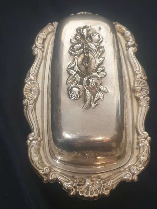 Ornate EPNS butter dish
