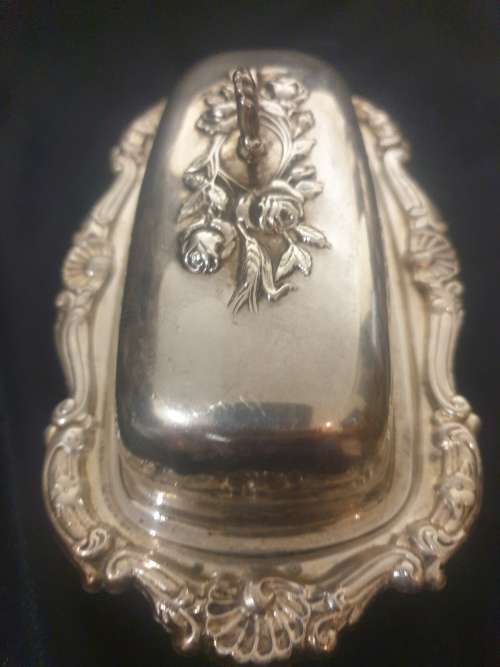 Ornate EPNS butter dish