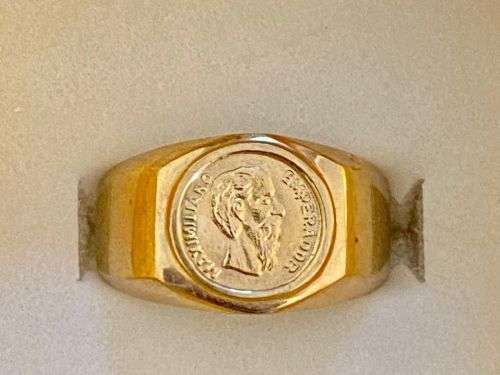 Genuine 9ct  yellow gold coin ring