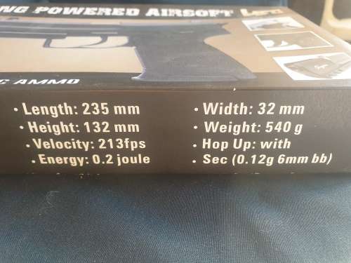 Spring powered airsoft super HFC pistol model HA112-L