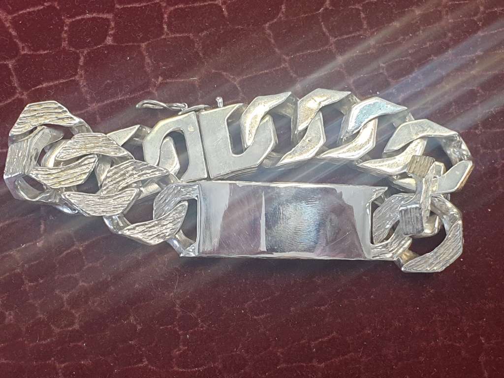 Solid Very heavy and chunky sterling (925) silver bracelet-Zeeta
