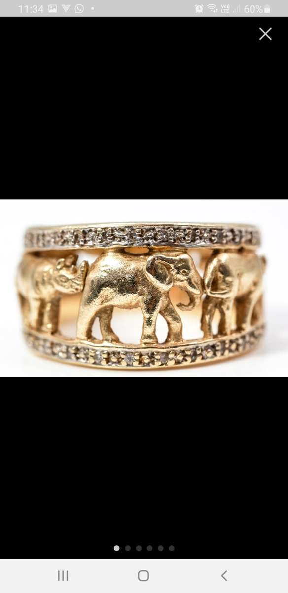 The big 5 Animal safari designer ring set in 14ct gold with 26x diamonds