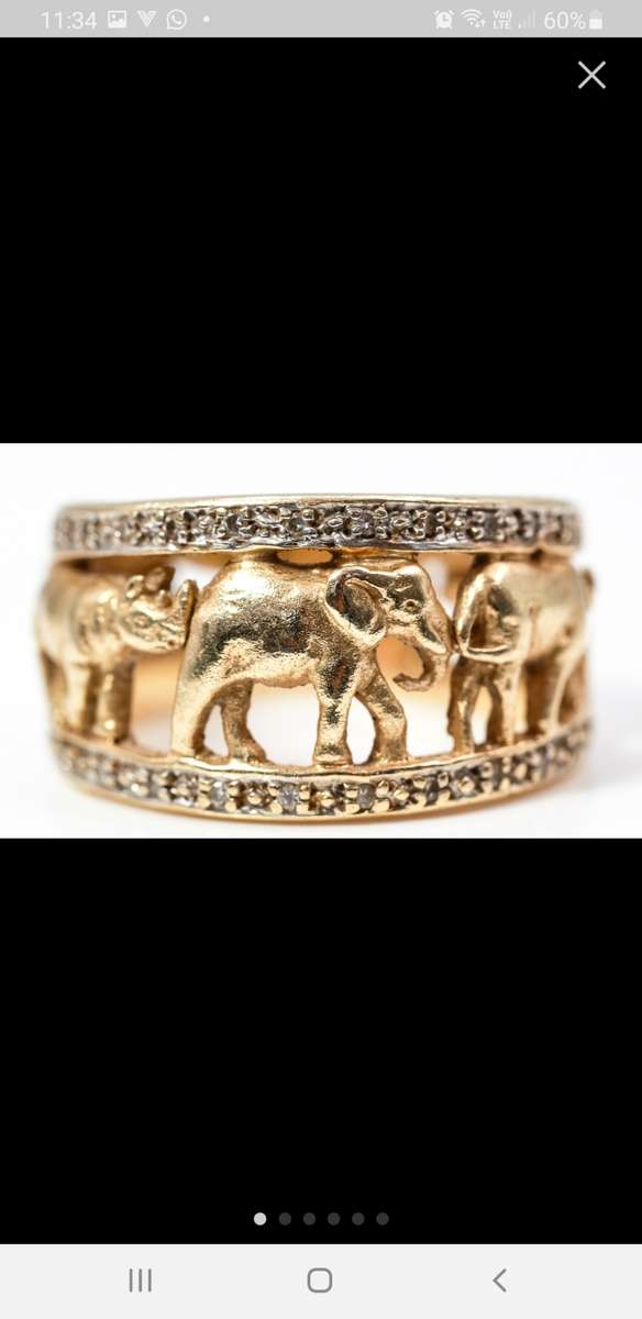 The big 5 Animal safari designer ring set in 14ct gold with 26x diamonds