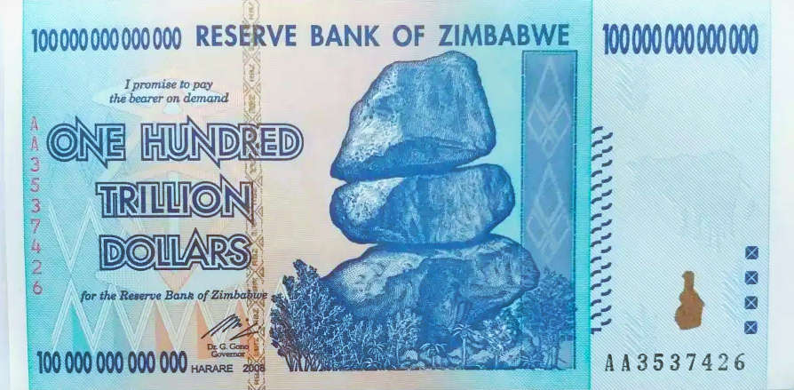 Zimbabwe 100 Trillion Dollars - 2008 / Uncirculated