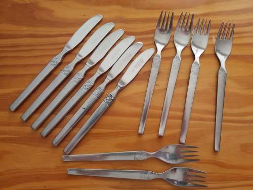 SET OF SOUTH-AFRICAN AIRWAYS CUTLERY - 12 PIECES - 1970`s