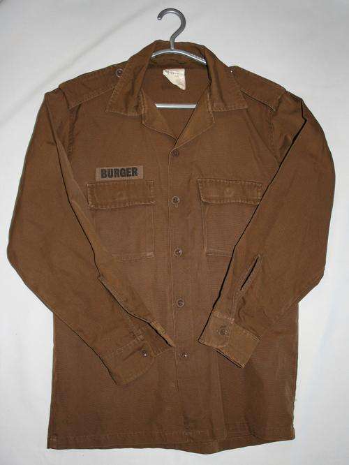 SADF NUTRIA BROWN SHIRT--SIZE : SMALL -- AS USED IN BUSH WAR