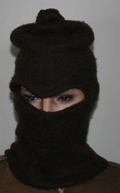 BROWN, KNITTED BALACLAVA -- LARGE