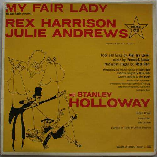 MY FAIR LADY -- ORIGINAL CAST STAGE SHOW, SOUNDTRACK-- VINYL LP RECORD