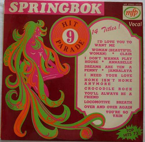 SPRINGBOK HIT PARADE VOL: 9 -- VINYL LP RECORD